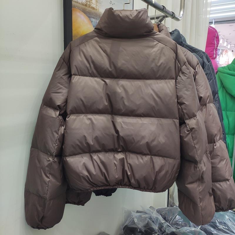 Autumn and Winter New White Duck Down Bread Jacket Down Jacket Women's Long-sleeved Short Thickened Stand-up Collar Jacket Versatile