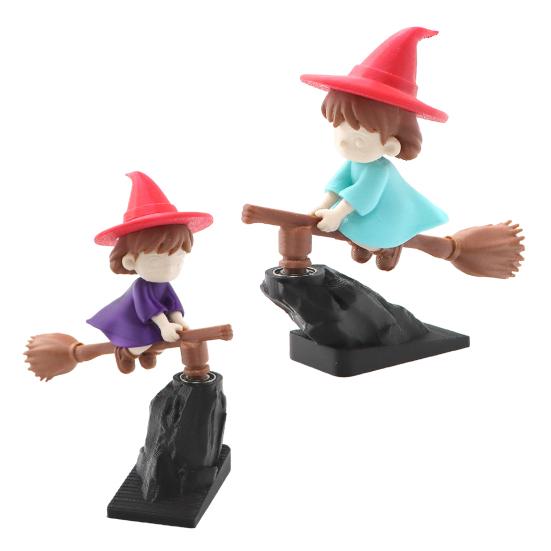 Witch Broomstick Dashboard Drift Ornaments Motion Activated Fun Drift Turn Car Dashboard Decor Mini Dynamic Interactive Automobile Interior Accessory