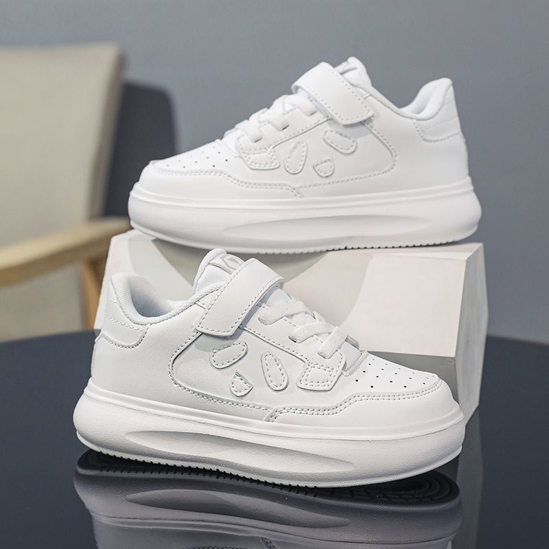 Panda classmate children's little white shoes 2025 spring new student casual shoes boys and girls board shoes platform sports shoes