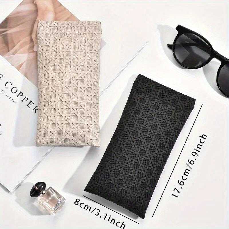 Portable Squeeze Top Sunglass Case - Leather Soft Sunglasses Case Easy To Use Eyeglasses Case Pouch