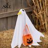 Unique Halloween Decor Goose Outfit, Ghost Porch Clothes with Pumpkin Bag for 23" Spooky Party Decoration Statue, Accessory Outdoor Patio Lawn