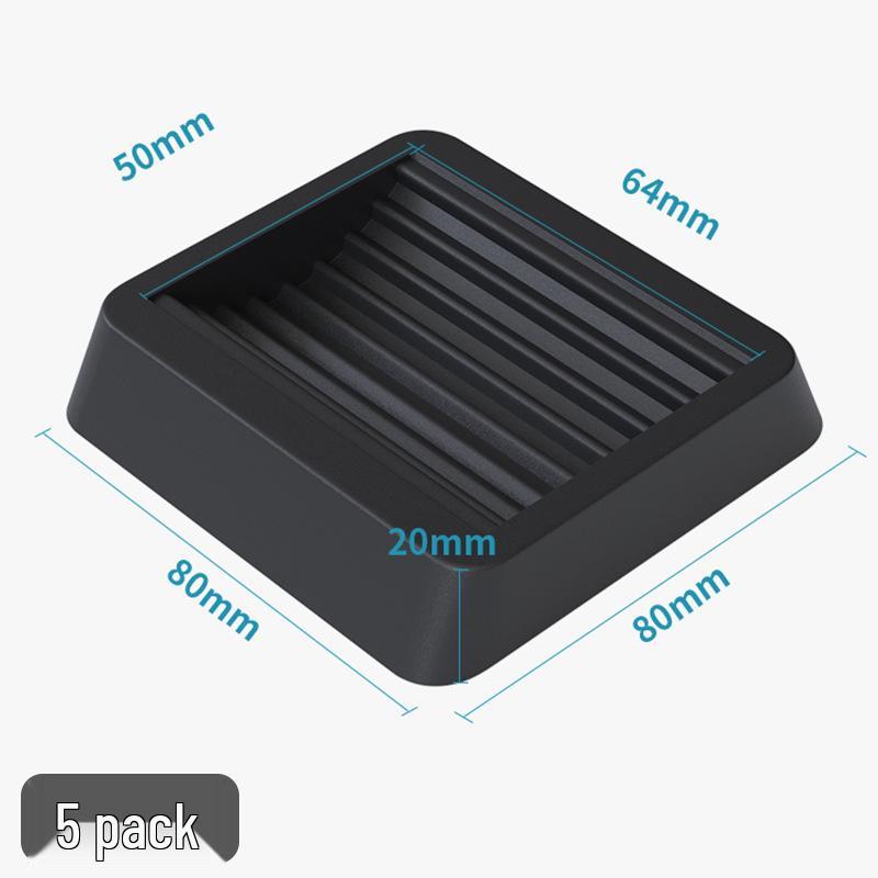 Black Rubber Anti-Slip Wheel Pad for Furniture, Chairs, and Baby Cribs