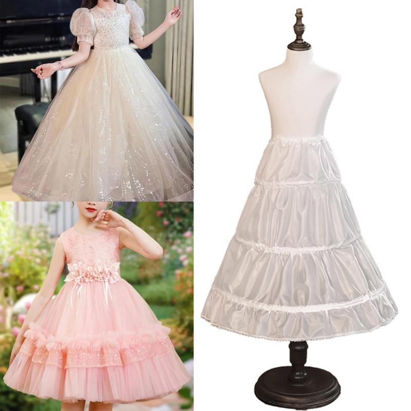 Girls Adjustable Tulle Underskirt Crinoline For Bridal Dresses 60cm Length Steel Frame Support Lightweight
