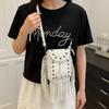 Riveted Tassel Shoulder Bag Korean Style Crossbody Bag Fashion Leather Handbag  Women