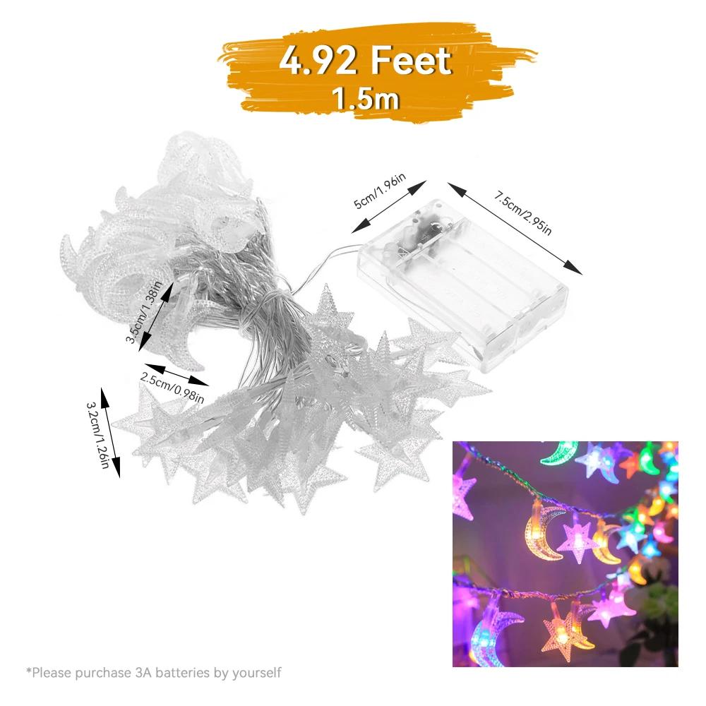 

Светодиодная красочная гирлянда в виде звезд и луны, атмосферная лампа, гирлянда для сказочного украшения, подвесная лампа для дома, сада, кемпинга и вечеринок