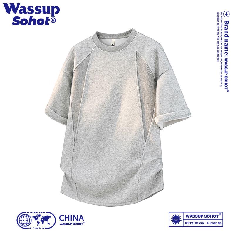 Wassup Sohot Men s Spliced Old Money Style Short Sleeve T-Shirt XL