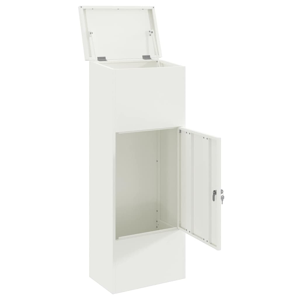 Package Drop Box with Storage White 44.5 x 29 x 110.5 cm Steel