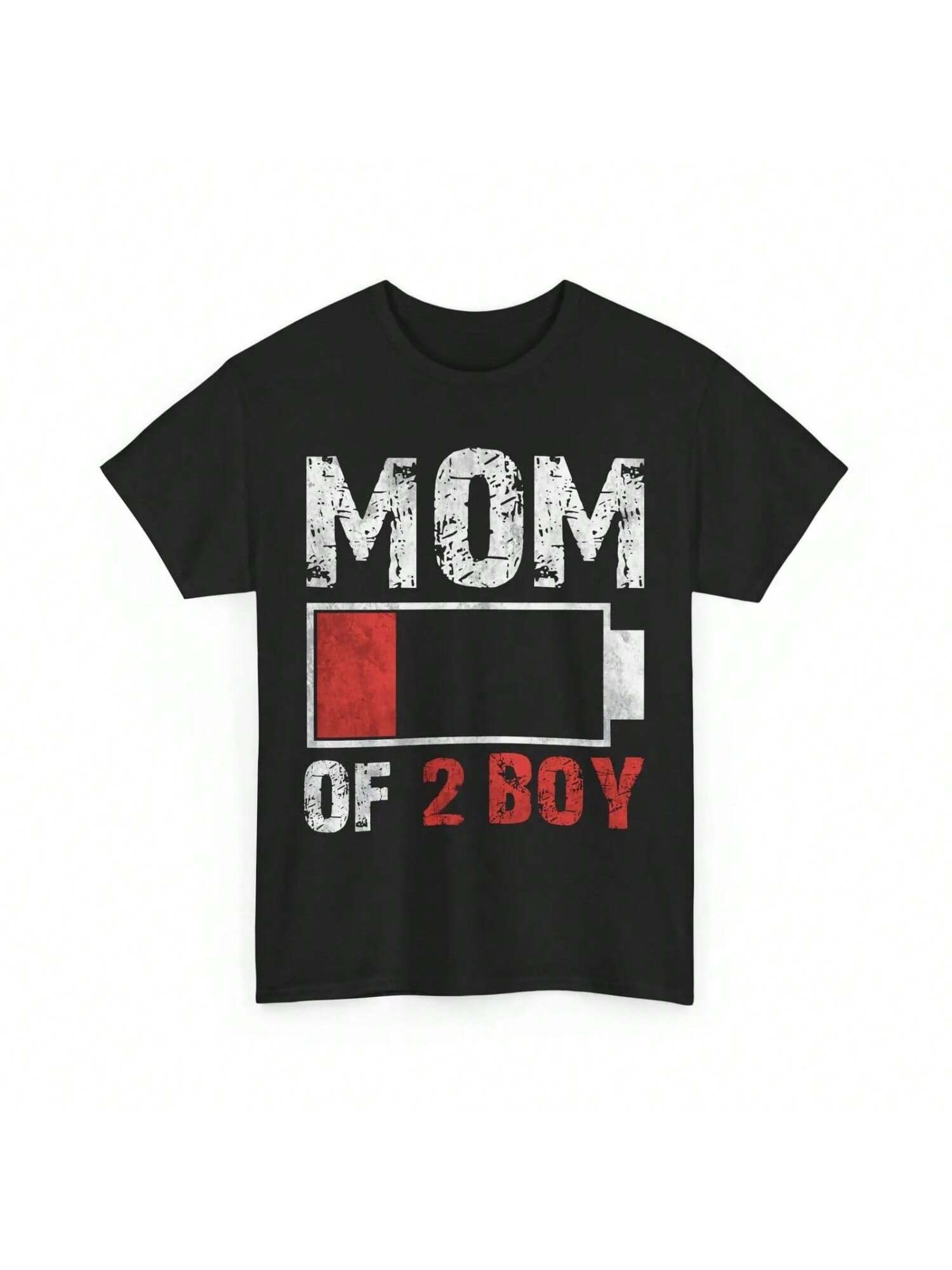 Mom Of 2 Boys T Shirt Mommy Mother s Day Battery Low Vintage S разноцветный
