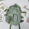 Schoolbag1011 New Versatile Canvas Backpack Men's Large Capacity Junior High School Student School Bag Women's Leisure Travel Backpack