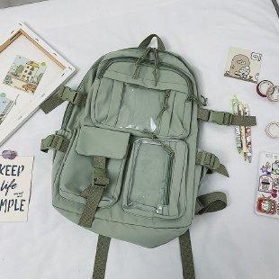 Schoolbag1011 New Versatile Canvas Backpack Men's Large Capacity Junior High School Student School Bag Women's Leisure Travel Backpack