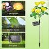 4Pcs Solar Powered Rose Lamp High Efficiency LED Waterproof Outdoor Garden Stake Light with 3D Rose Design