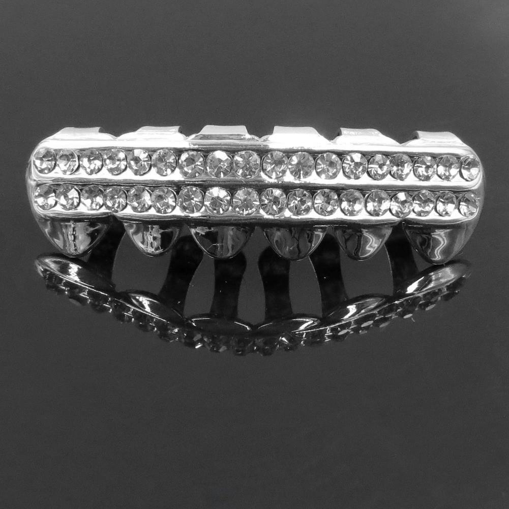 TEMU Vergoldete mit Diamanten besetzte Grillz Hip-Hop Zahnschmuck