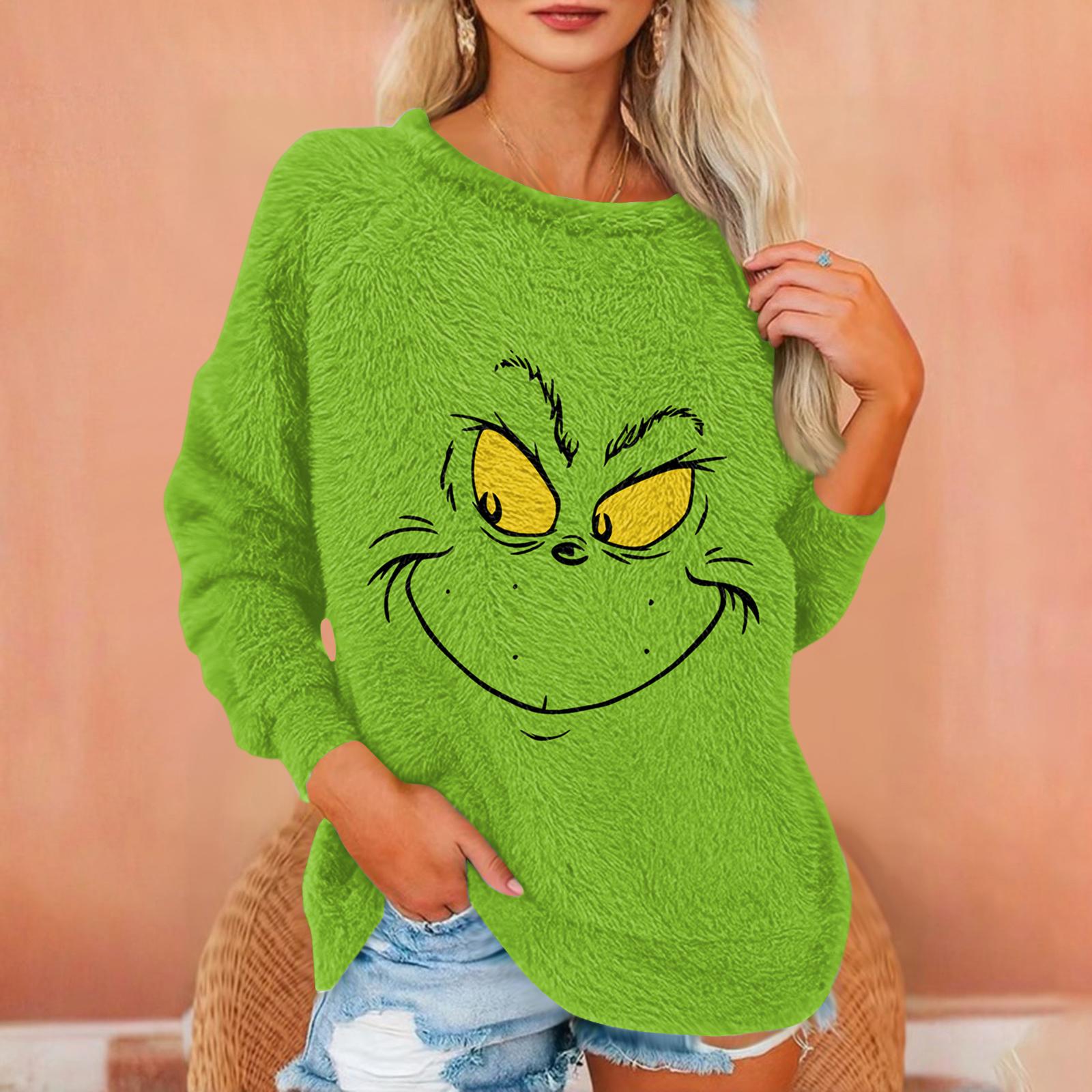 

Женская футболка Фланелевый принт Туника Длинный рукав Вечеринка Круглый вырез Топы S