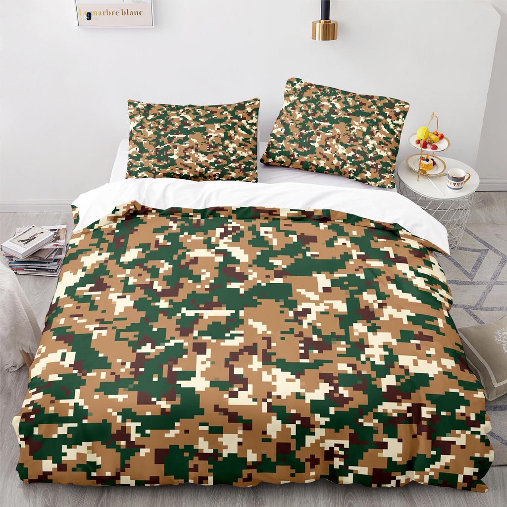 Home Textile Camouflage Quilt Cover Digital Printing Three-Piece Set 3D
