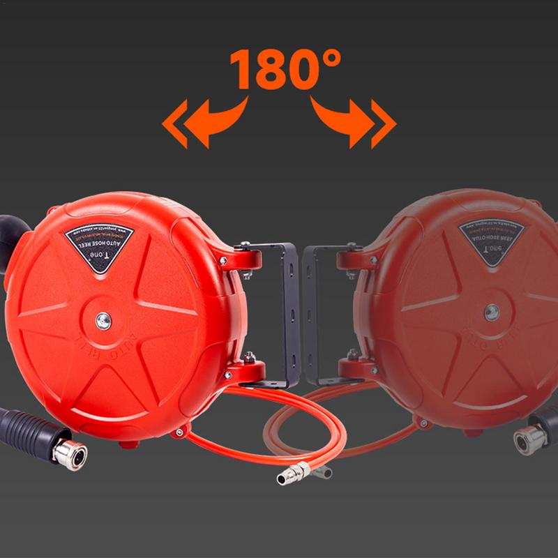 Air Hose Reel 10m Automatic Rewind Commercial Reel Wall Mounted With Swivel Bracket Quick Coupler Air Compressor Accessories