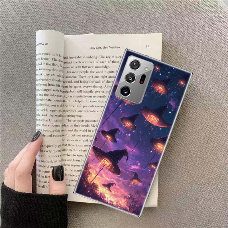 Chapéu de Mago de Halloween Terror Divertido Capa de Telefone Para Samsung Galaxy S25 Edge S24 S23 FE S22 S26 Ultra S21 S20 S10 Plus Capa Macia