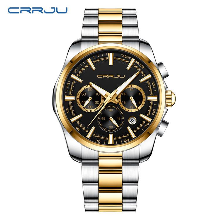 

CRRJU-2316 Стальной ремешок Модные простые мужские повседневные часы Мужские часы Многофункциональные деловые личности