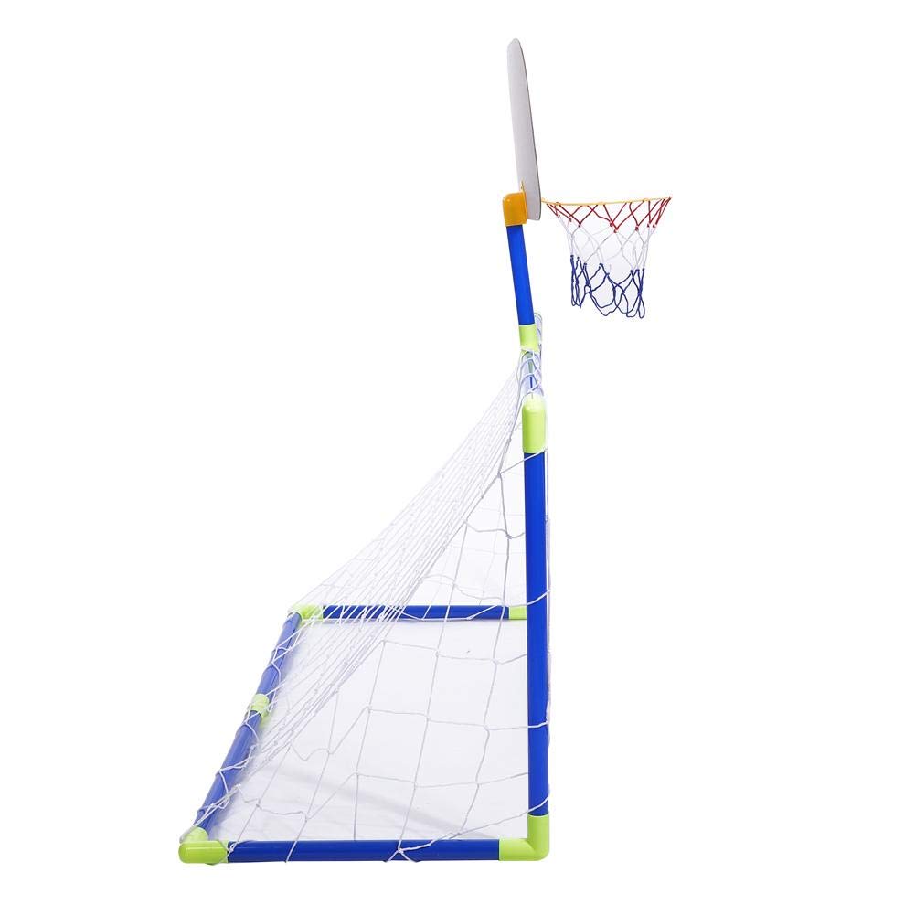 Alomejor1 Soccer Basketball Goal Christmas Toy Gift Simple For Indoor and Outdoor Includes Toy Set [2-in-1] & Set, Set, Assembled, Portable, Foldable,
