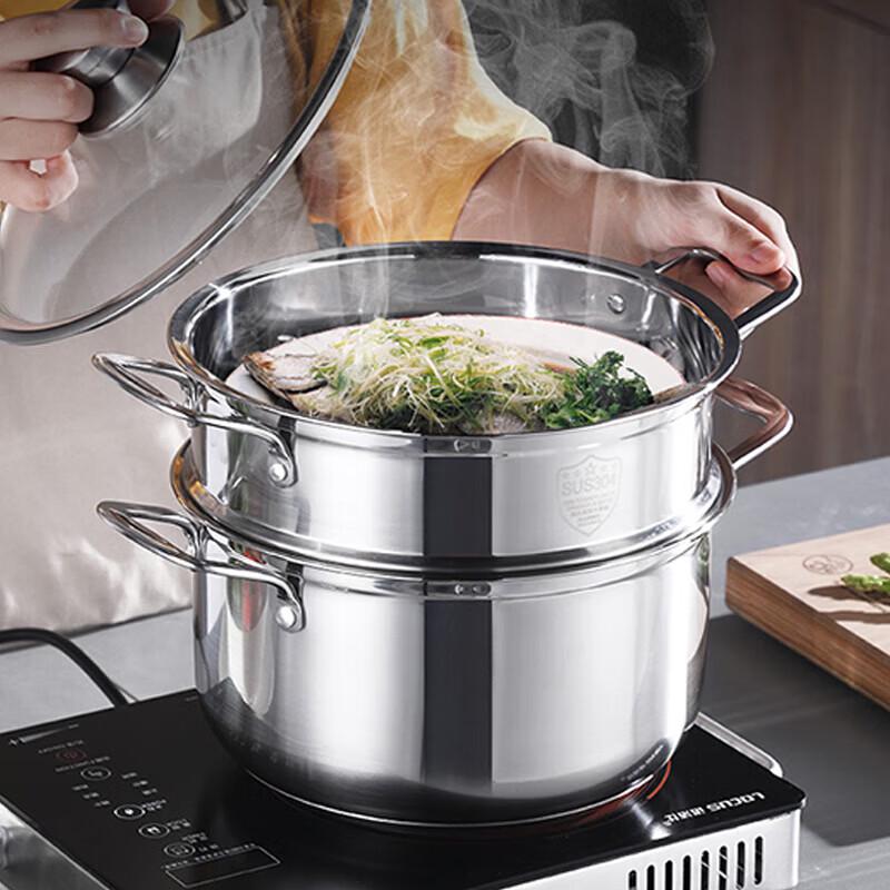 SHENGHENG 304 Stainless Steel Steamer and Soup Pot