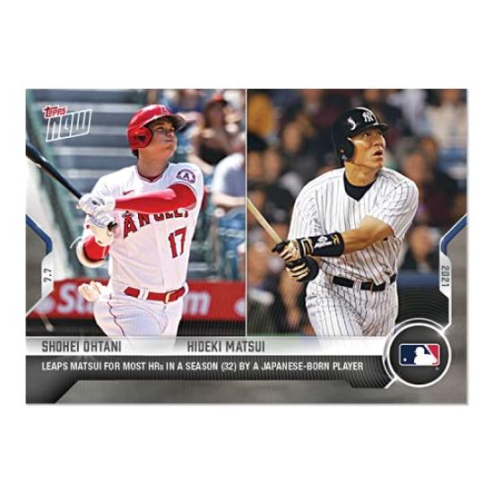 Shohei Ohtani Hideki Matsui Commemorative Leaps Matsui For Most HRs In A Season By A Player 2021 Shohei Ohtani Hideki Matsui & #475 Card (32)