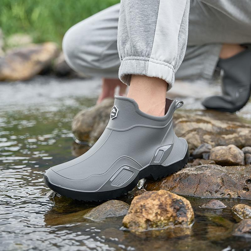 Low-cylinder Rain Shoes For Men And Women: Outdoor Fishing Waterproof Shoes, Stylish Style For Outdoor Wear, Rubber Shoes