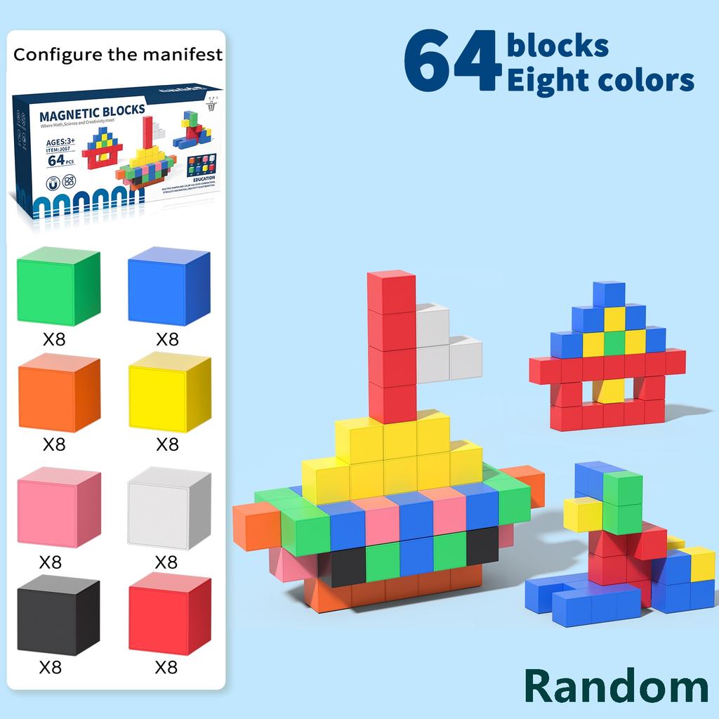 Magnetic Cubes Building Blocks Toys STEM Educational Construction Play Sensory Learning For Toddlers Kids Early Development