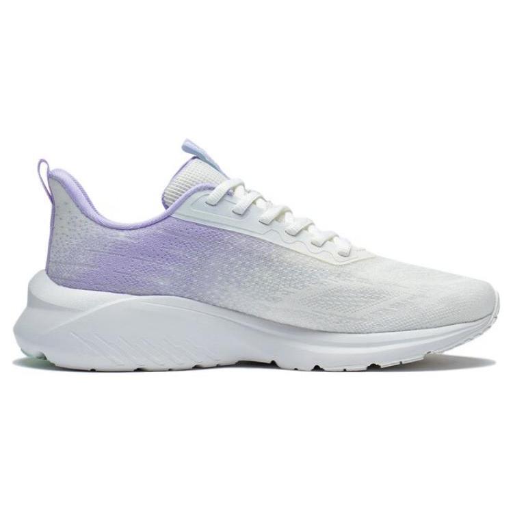 Li Ning YunQue Slip Resistant Cushioning Abrasion Resistant Low Top Running Shoes Women's White Purple ARST026-2