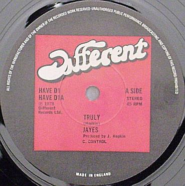 

12inch Record JAYS - Truly HAVED1 Different 1978 UK Reggae, Ska & Dub Used