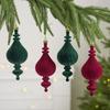 Ribbed Christmas Tree Trim with Elongated Shape and Textured Finish for Indoor Display, Wreath Styling and Tree Placement
