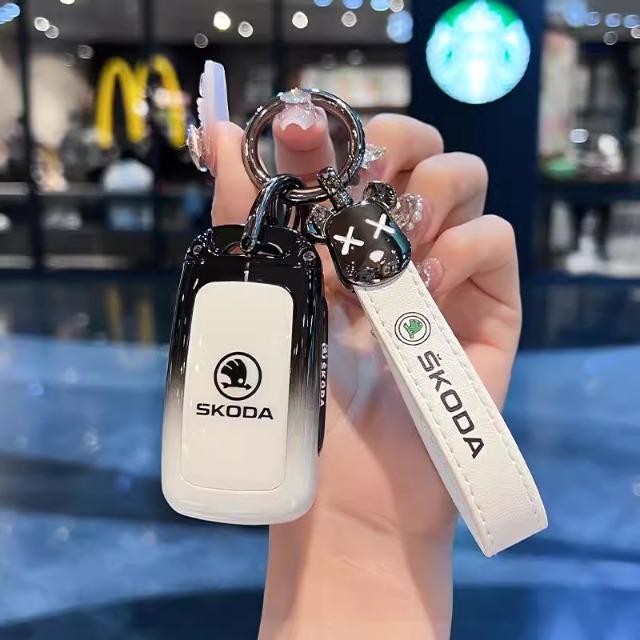Car Remote Key Case Cover Protector Holder Shell Fob For Skoda Octavia A5 A7 Fabia Superb Kodiaq Karoq Auto Keychain Accessories EH4