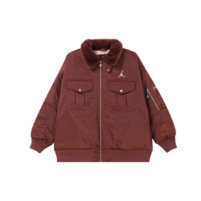 Jaqueta Casual de Cor Sólida com Design de Padrão nas Costas e Gola Alta Jaqueta Feminina Borgonha FZ6449-619