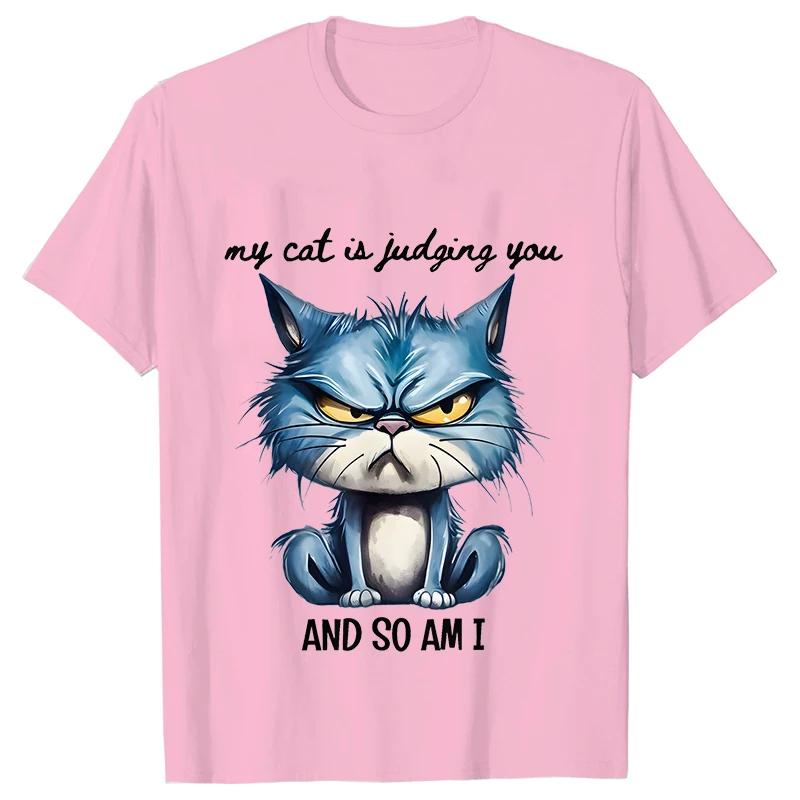 Funny Cat Sarcastic Antisocial Attitude Print Tshirts for Women Angry Cat T-shirts Not Today Introvert Female Tee Shirts Femme