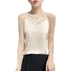Silk Satin Women's Sleeveless V-Neck Mesh Spliced Camisole Vest - 2026 Spring/Summer Collection