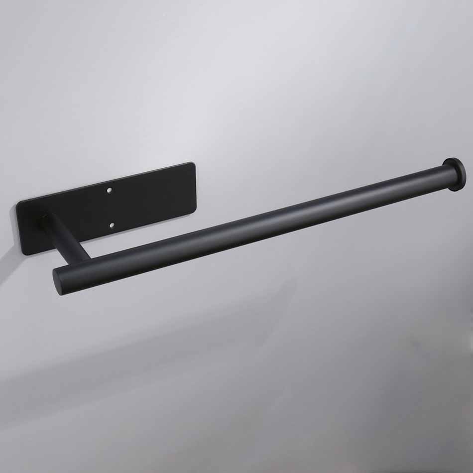 Porte-papier toilette Or Rose Adhésif Acier Inoxydable 304 pour Salle de Bain Cuisine Support Rouleau Papier Essuie-tout Long Suspension Tissu Noir