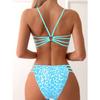 Damen S Sexy Rückenfreier Leopardendruck Geteilter Bikini Badeanzug Für Strandurlaub