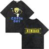 Rock Band Green Day Tour 2025 Merch T Shirt Fashion Rock Vintage Washed Tshirt Men Women Clothing Casual Short Sleeve Tshirts