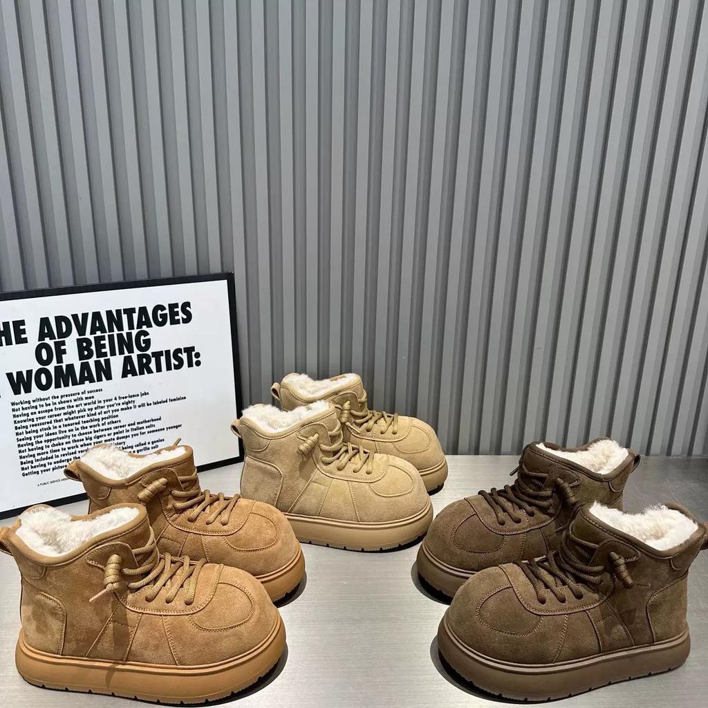 Kapibara Ugly Cute Big Head Snow Boots Women's New Velvet Thickened Warm Comfortable Lightweight Non-slip Cotton Shoes