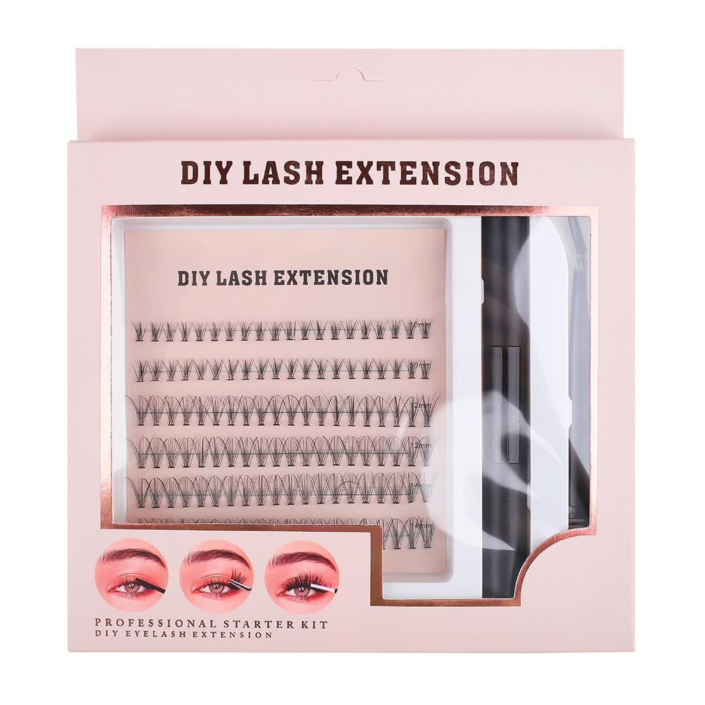 

European & American DIY Self-Grafting False Eyelashes - 120 Clusters, Thick D Curl, Segmented Eyelash Set
