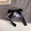 Hairpin French Style Satin Texture Dot Print Ribbon Bowknot Decor Spring Hair Clip Versatile Lightweight Hair Accessory