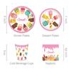 Ice Cream Birthday Party Decoration Kids Toy Baby Shower Disposable Tableware Paper Plates Cups Balloons Flag Party Supplies
