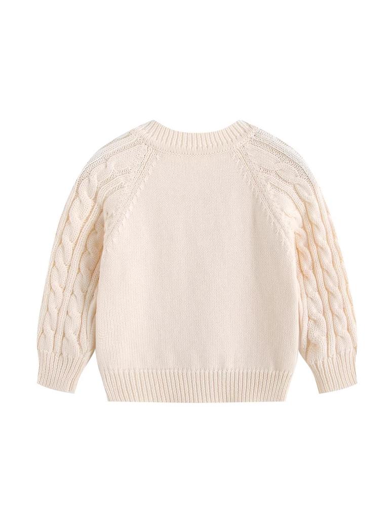 Unisex Baby Kabelstrick Baumwoll Cardigan: Stilvoller Frühjahrs- und Herbstpullover für Babys und Kleinkinder