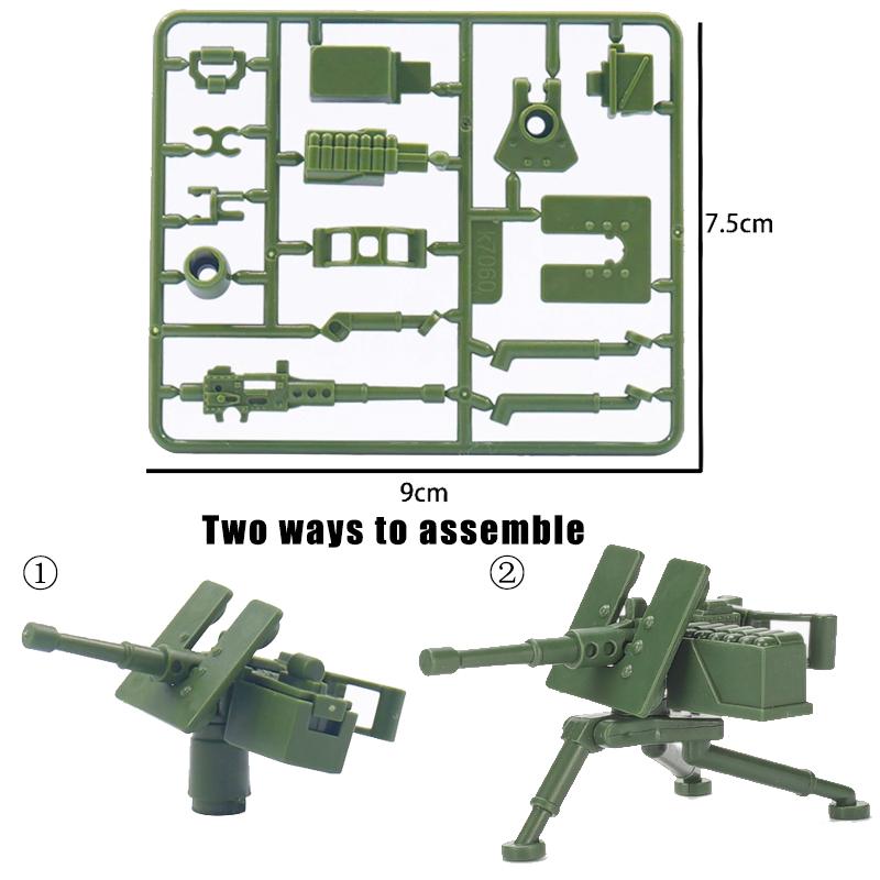 MOC Military Building Block Set Soldier Accessory Robot Dog Drone Weapon Box Pistol Gatling Gun Iron Fist Rocket Launcher Toy Gift Present