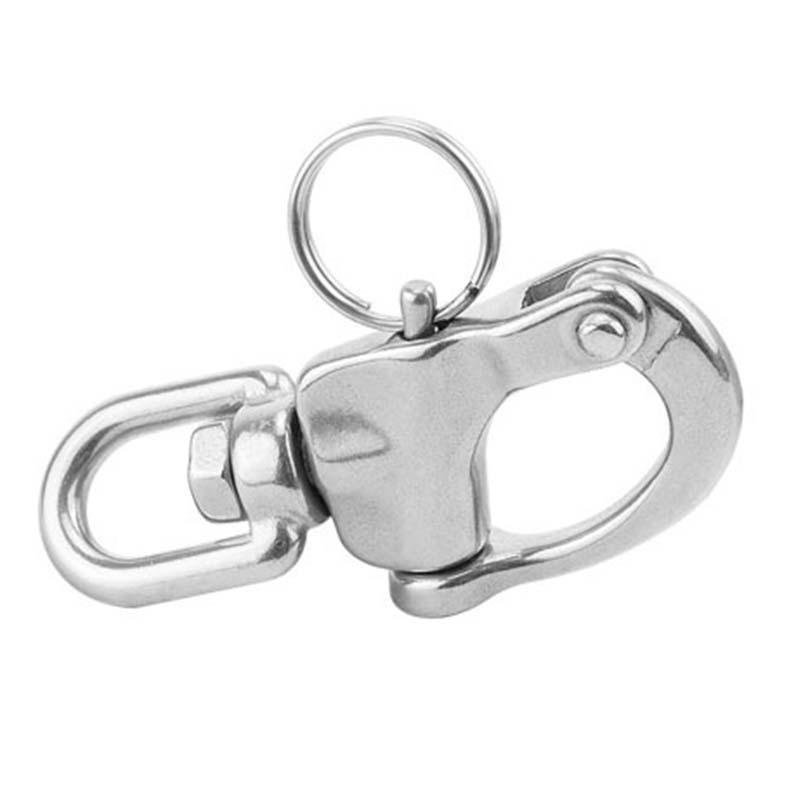 Stainless steel 316 ring rotating spring release buckle, hand pulled quick release release release buckle, marine yacht accessor