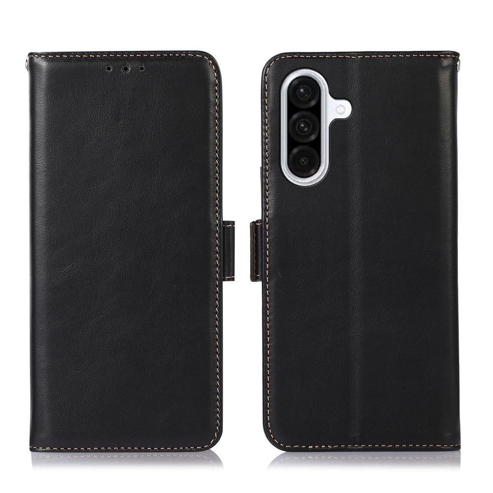 For Samsung Galaxy A37 5G Case RFID Blocking Genuine Cow Leather Wallet Phone Cover