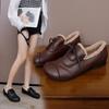 Velvet Doudou Shoes Winter New Cotton Soft Leather Flat Cotton Shoes Non-slip Warm Shoes