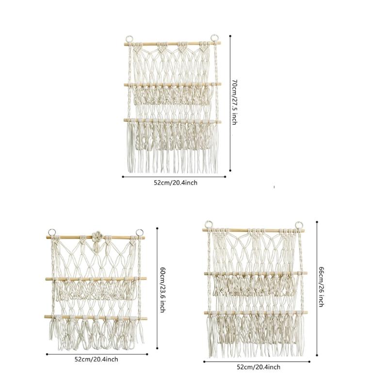 Wood Stuffed Toy Net Hammocks Hanging Toy Organizers Wall Mounted Storage Rack for Nursery Room Bedroom Kids Room Decors