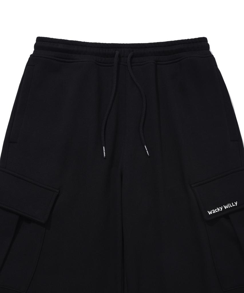 WACKY WILLY Signature Cargo Sweatpants Black