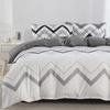 Comforter Abstract Geometric Full Queen Size Wave Pattern Bedding Set Farmhouse Comforter Microfiber Chevron