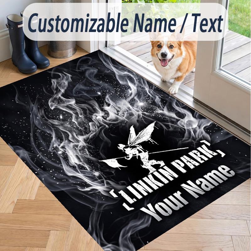 Custom Text Printed Rug Linkin Park Non Slip Floor Carpet For Home Room Decor