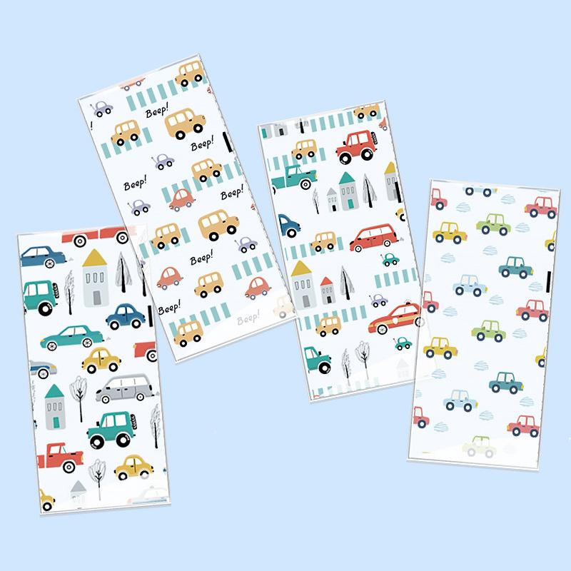 50Pcs Cartoon Car Dinosaur Gift Bag Candy Biscuit Packaging Bag Children's Birthday Party Snack Packaging Supplies Baby Shower